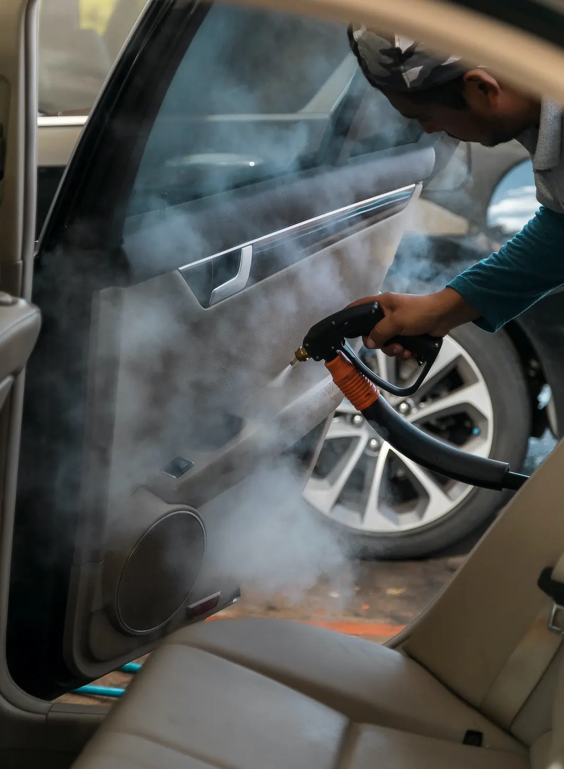 Engine bay steam detailing service in Brooklyn